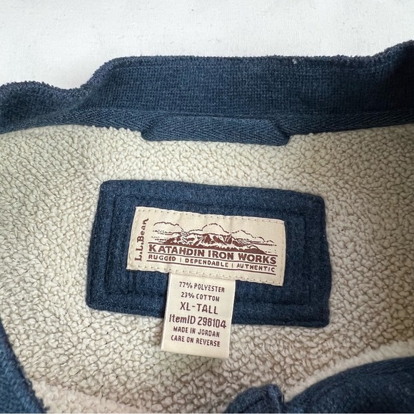 L.L. Bean Katahdin Iron Works Men's Bonded Waffle Fleece Henley Blue XL-Tall - Picture 3 of 8
